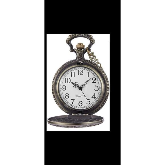 Alice in wonderland Quartz pocket watch. With Cheshire cat on the back. - Picture 5 of 6